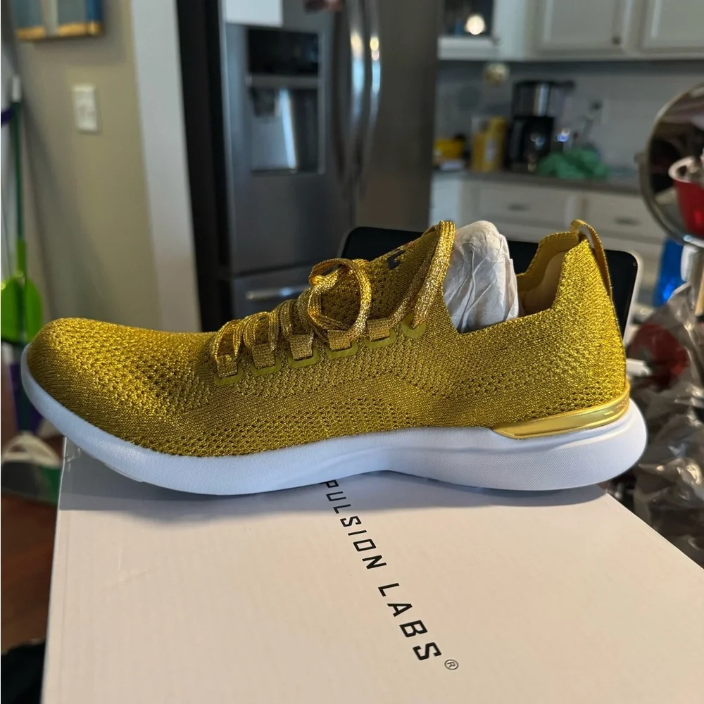 APL Women's Sneakers in Gold with Red and Blue Accents - Picture 8 of 9